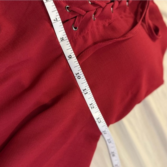 Unbranded Chic Red Sleeveless Dress with Lace-Up Detail - Picture 5 of 6